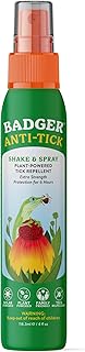 Badger Tick Spray, All Natural Tick Repellent for Humans, 6+ Hours Effective, Extra Strength Protection w/Organic Essential Oils, Safe for Kids, Deet-Free, Vegan, Plant Based, 4 fl oz