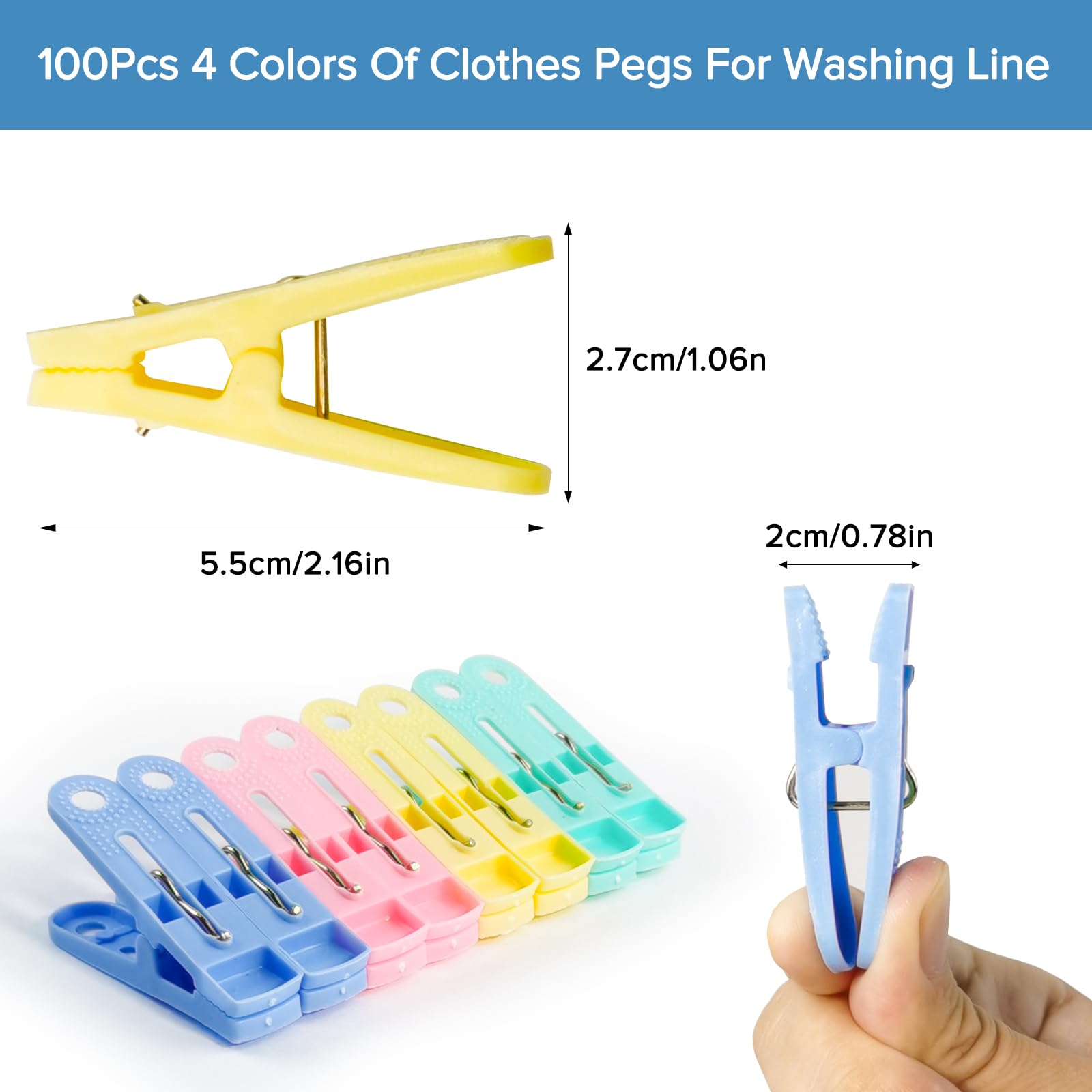 60 Pinces à Linge En Plastique Avec Crochet - Multicolores, Résistantes Au Vent - Pour Vêtements, Jouets, Affaires