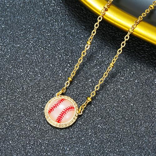 Baseball Necklace Baseball Gifts for Women Mom Team Softball Baseball Charm Necklace2