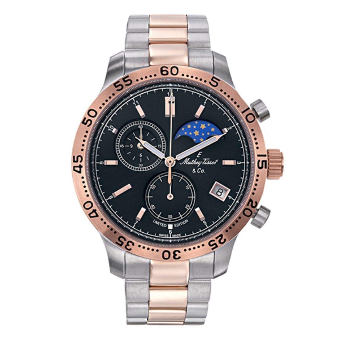 Mathey-Tissot Stainless Steel Analog Black Dial Mens Watch-H1823Mpn_A, Band Color-Two-Tone (B08CM4RQ8M) Amazon Price History, Amazon Price Tracker