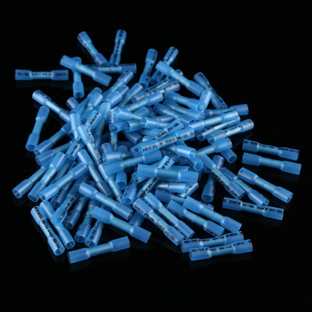 Kabelschuhe Set, 300 Stück Kabelverbinder Schrumpfschlauch, AWG Schrumpf Draht Steckverbinder Stromanschluss Sortiment Kit, Schrumpfverbinder Rot, Blau, Gelb
