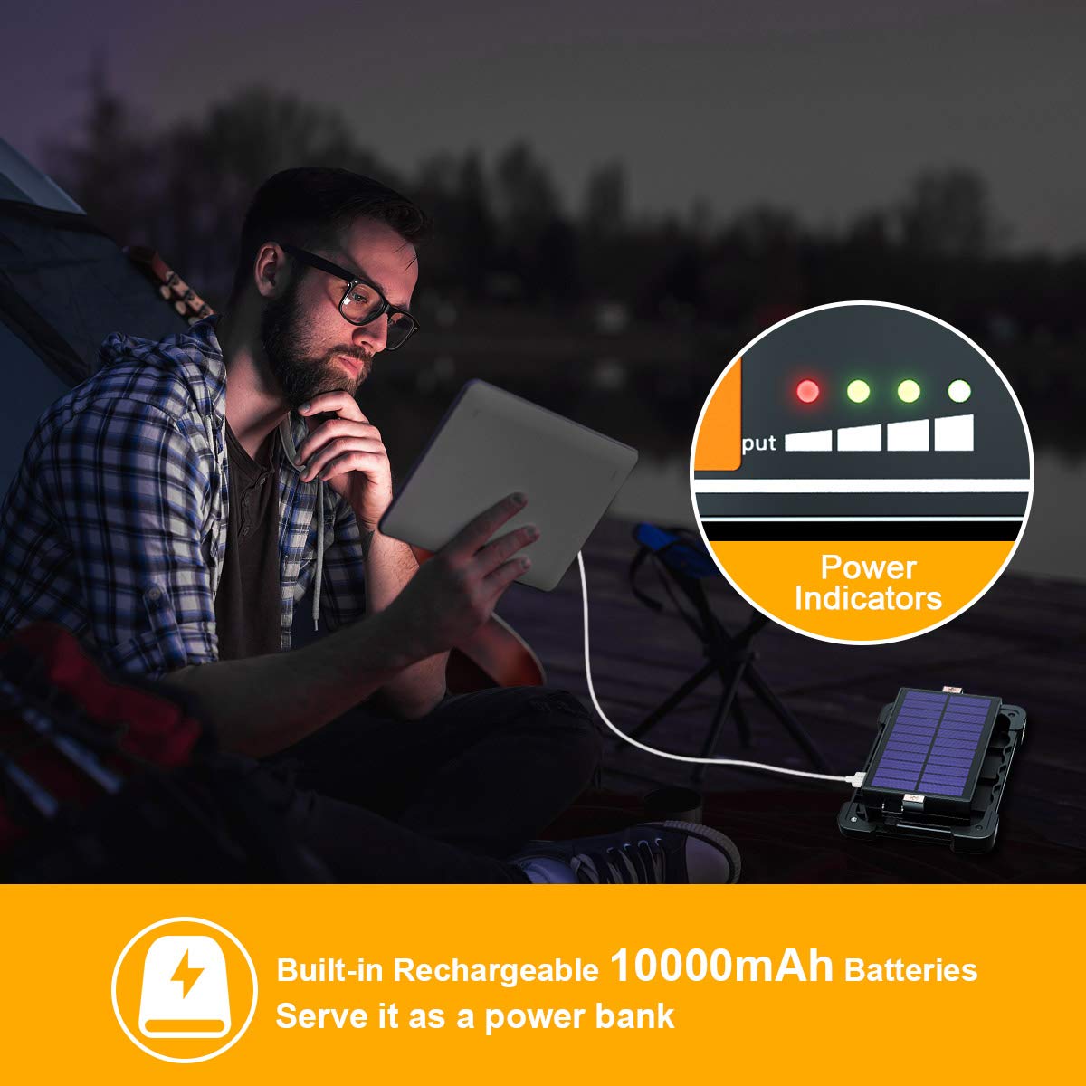 Lampada LED COB Dunlop Da Lavoro A Batteria – 80 Lumen – Faretto Da Campeggio – Nuova