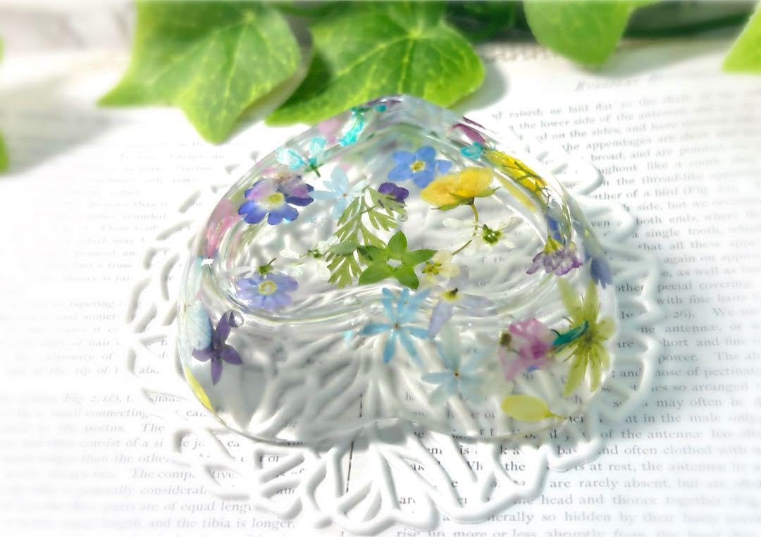 お花の小物入れ2点セット♡固まるハーバリウム お花の小物入れ2点セット♡固まるハーバリウム お花の小物入れ2