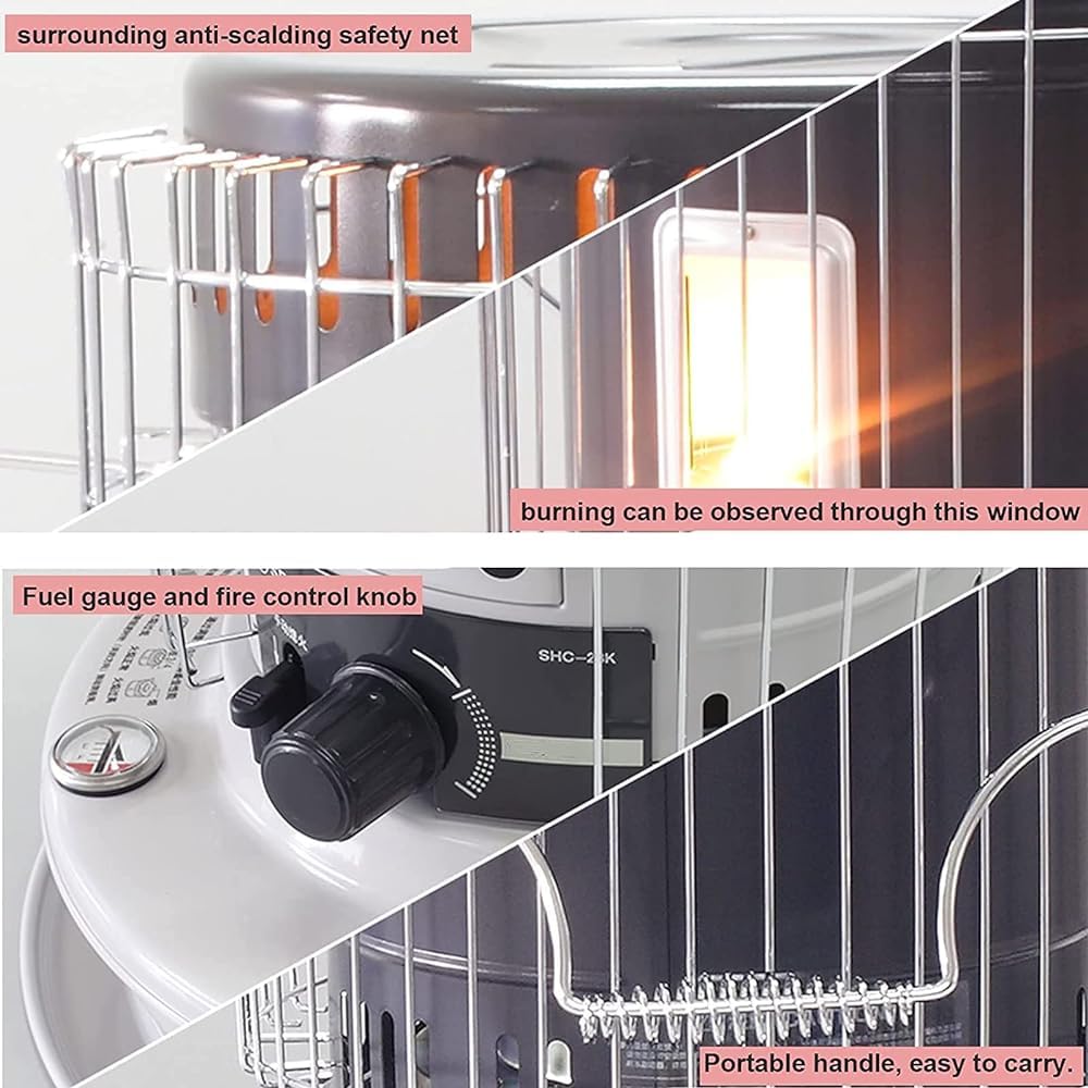 Omni-Radiant grzejnik naftowy o dużej pojemności 6,3 l - przenośny grzejnik do pomieszczeń i na zewnątrz z rurą ssącą oleju - mały grzejnik konwekcyjny