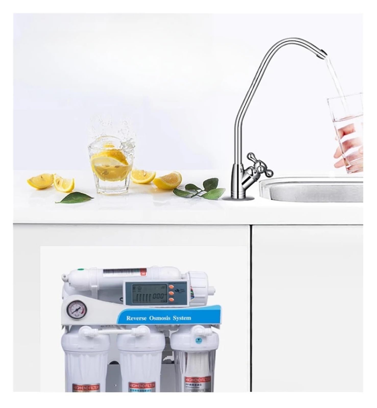 600G/800G Ro Umkehrosmose-Filtersystem Aquarium Smart Auto Wasserfiltersystem Stufe 5 Mit starker Reinigungseffizienz(Rack mounted 400G)