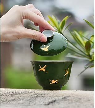 Amazon.co.jp: 茶具、カンフー蓋碗セット、手作り陶磁器茶器