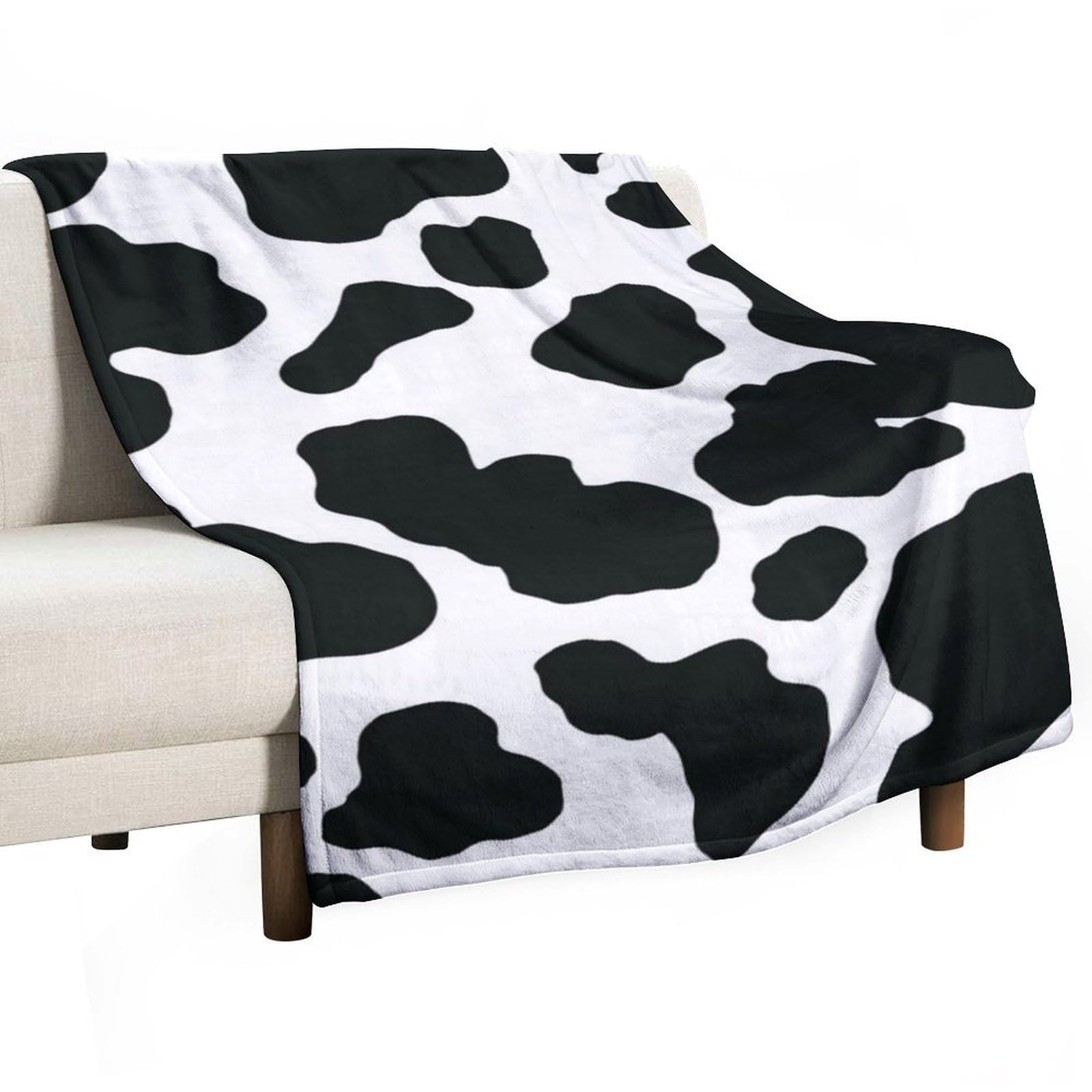 MHYRAC Flannel Blanket, Cow Throw Blanket for Couch Sofa Bed Office, Soft And Comfortable Without Pilling
