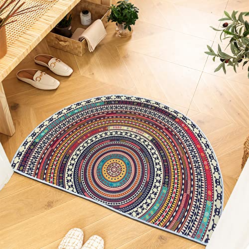 Home Half Round Door Mat Bohemian Style Indoor Welcome Doormat Outdoor Carpet Entrance Rug Living Room Bedroom Entrance Mat Bohemian Morocco Mystic Mandala Style Rugs #TOP4