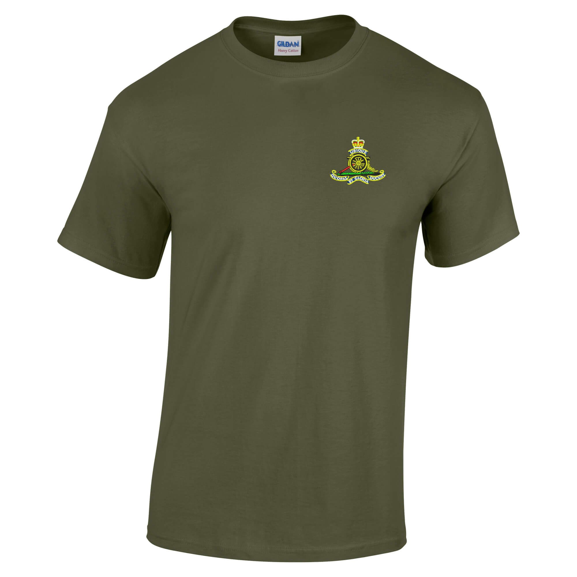 Pineapple Joe's Men's Military Green Royal Regit Of Artillery Embroidered T-Shirt - 2X Large