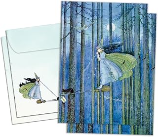 Tree-Free Greetings - Halloween Greeting Cards - Artful Designs - 2 Cards + Matching Envelopes - Made in USA - 100% Recycled Paper - 5"x7" - Best Witches (GT63129)