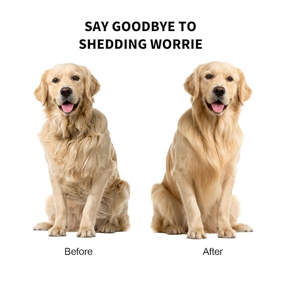 Dog and Cat Deshedding Brush for Short Hair Pets, Black