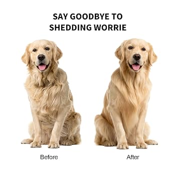 Dog and Cat Deshedding Brush for Short Hair Pets, Black
