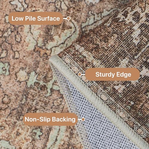 GENIMO 2x10 Non Slip Hallway Runner Rug, Machine Washable, Thin & Low Pile Lightweight for Kitchen, Laundry, Entryway, Bedroom & Living Room