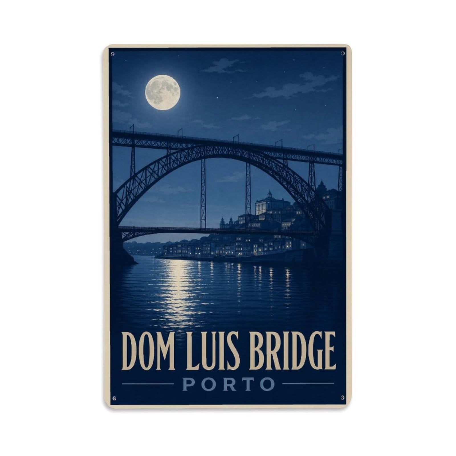 Metal Tin Sign Vintage Travel Dom Luis Portugal