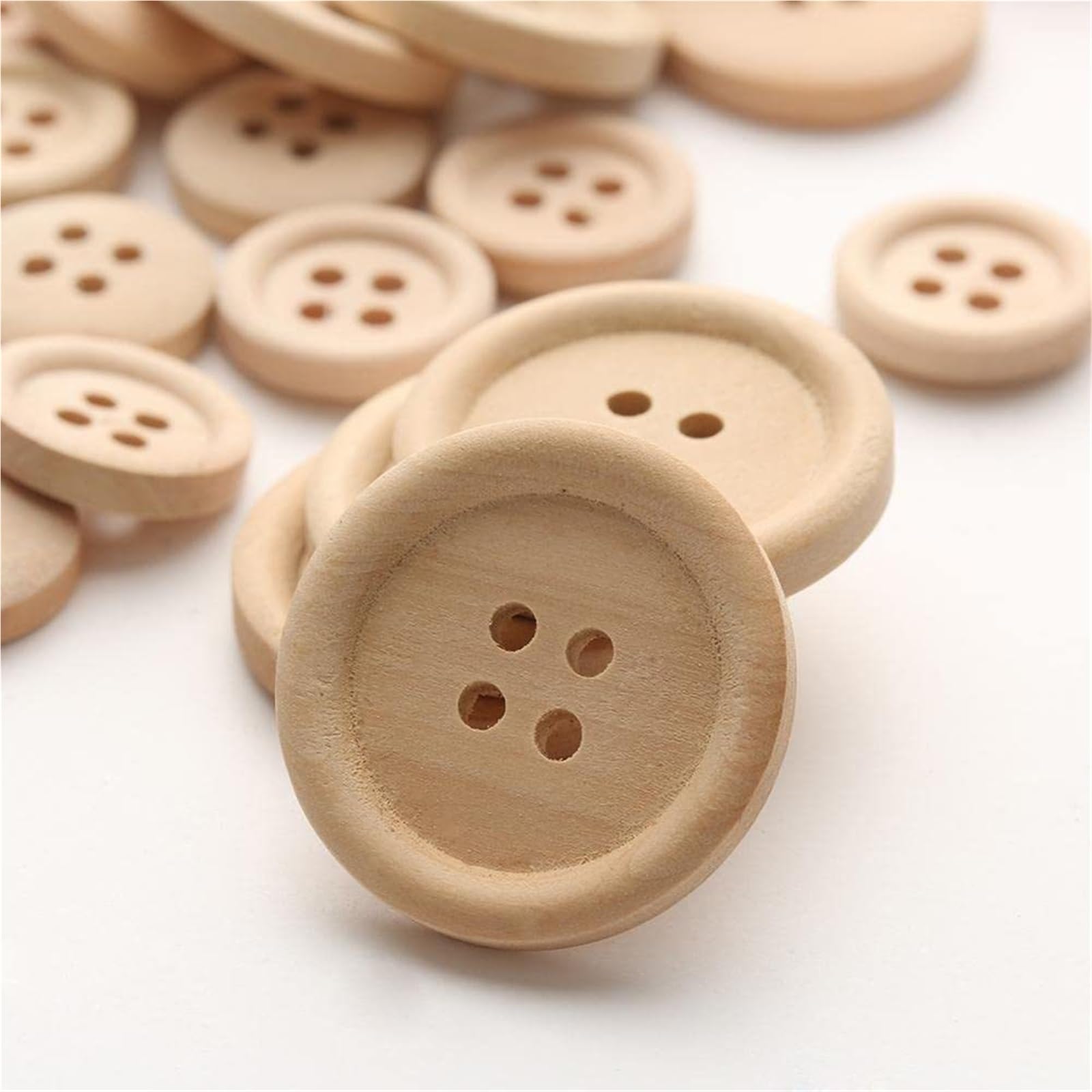 Knöpfe aus Kunstharz zum Annähen 500 Stück runde Holzknöpfe for Nähen, Basteln(25mm)
