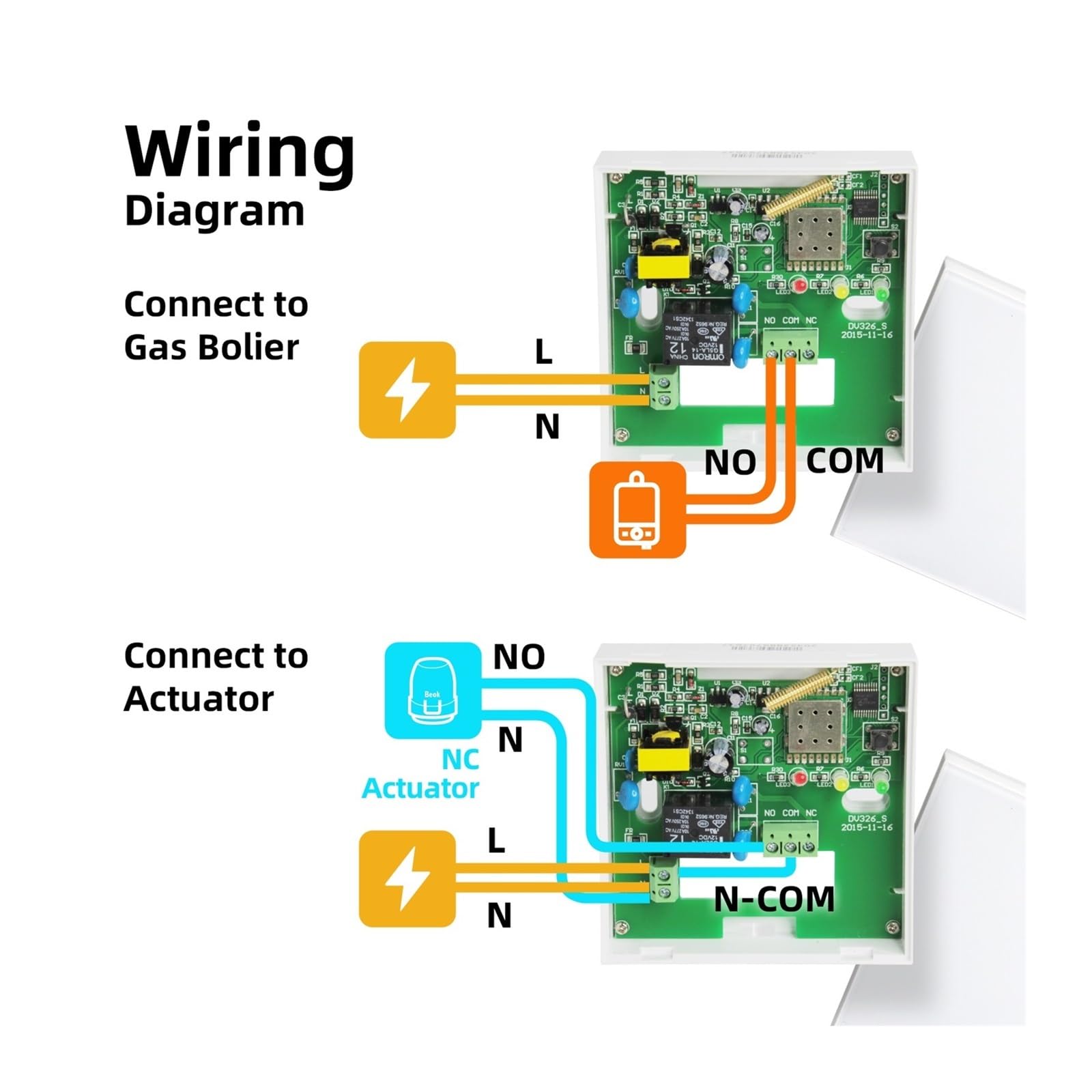 Termostato Intelligente, Regolatore di Temperatura programmabile Touch Screen termostato Wireless for Riscaldamento Ambiente con Caldaia a Gas e attuatore