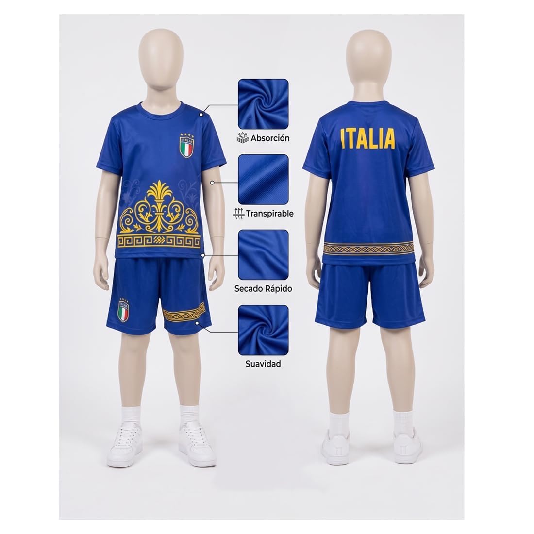 T-shirt et short de sport pour garçons et filles de 4 à 14 ans - Short d'été pour le sport et le football - Cadeau idéal pour l'école