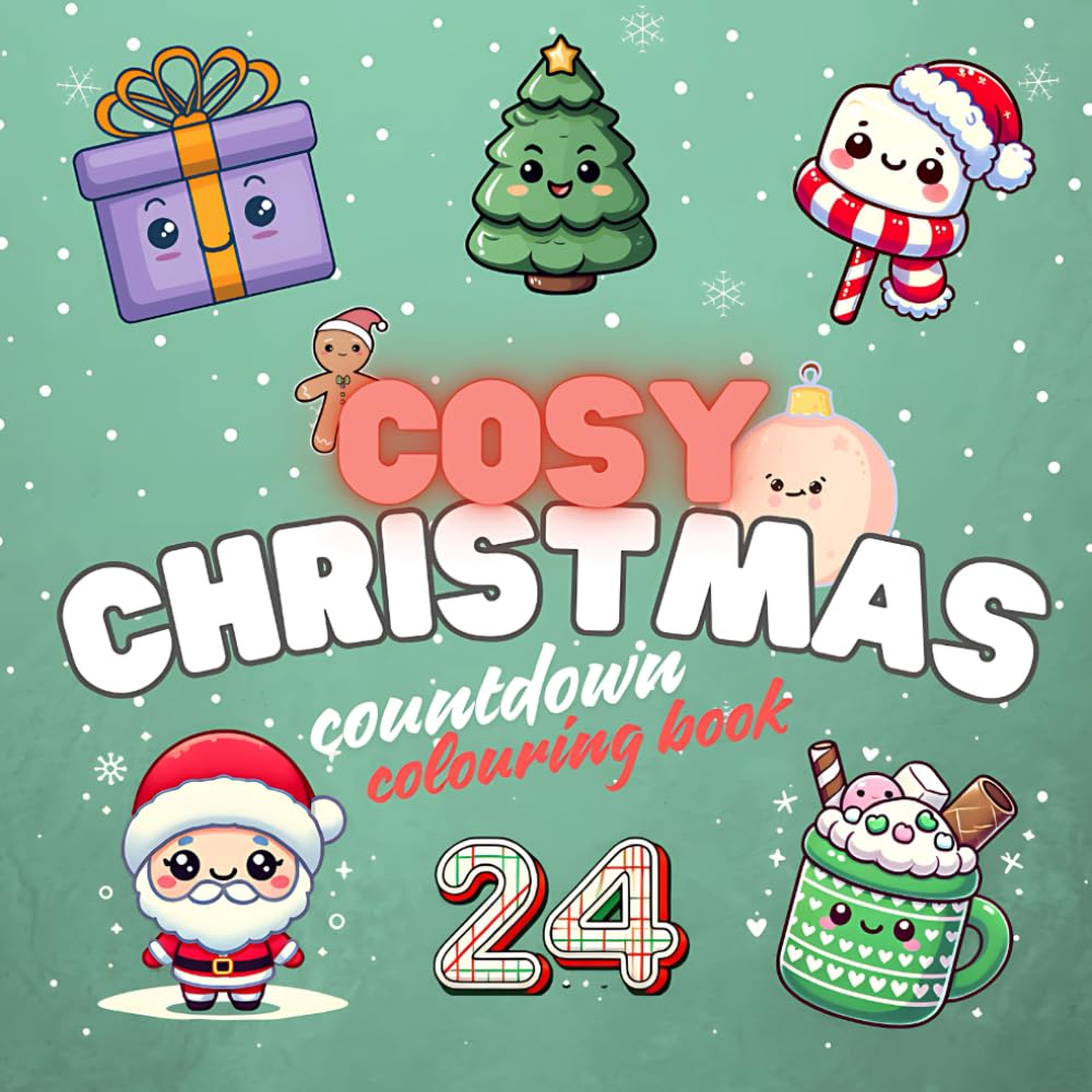 Cosy Christmas countdown: Colouring book for kids