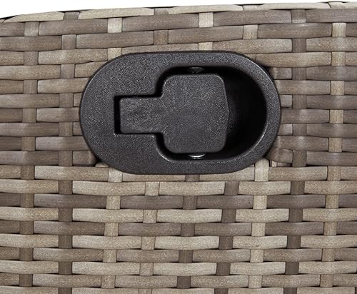 Miniatura 9 de Reclining Patio Chairs 2 pcs with Cushions Gray Poly Rattan Outdoor Patio Chair Outdoor Dining Chairs Sillas para Comedor Garden Chair for Courtyard