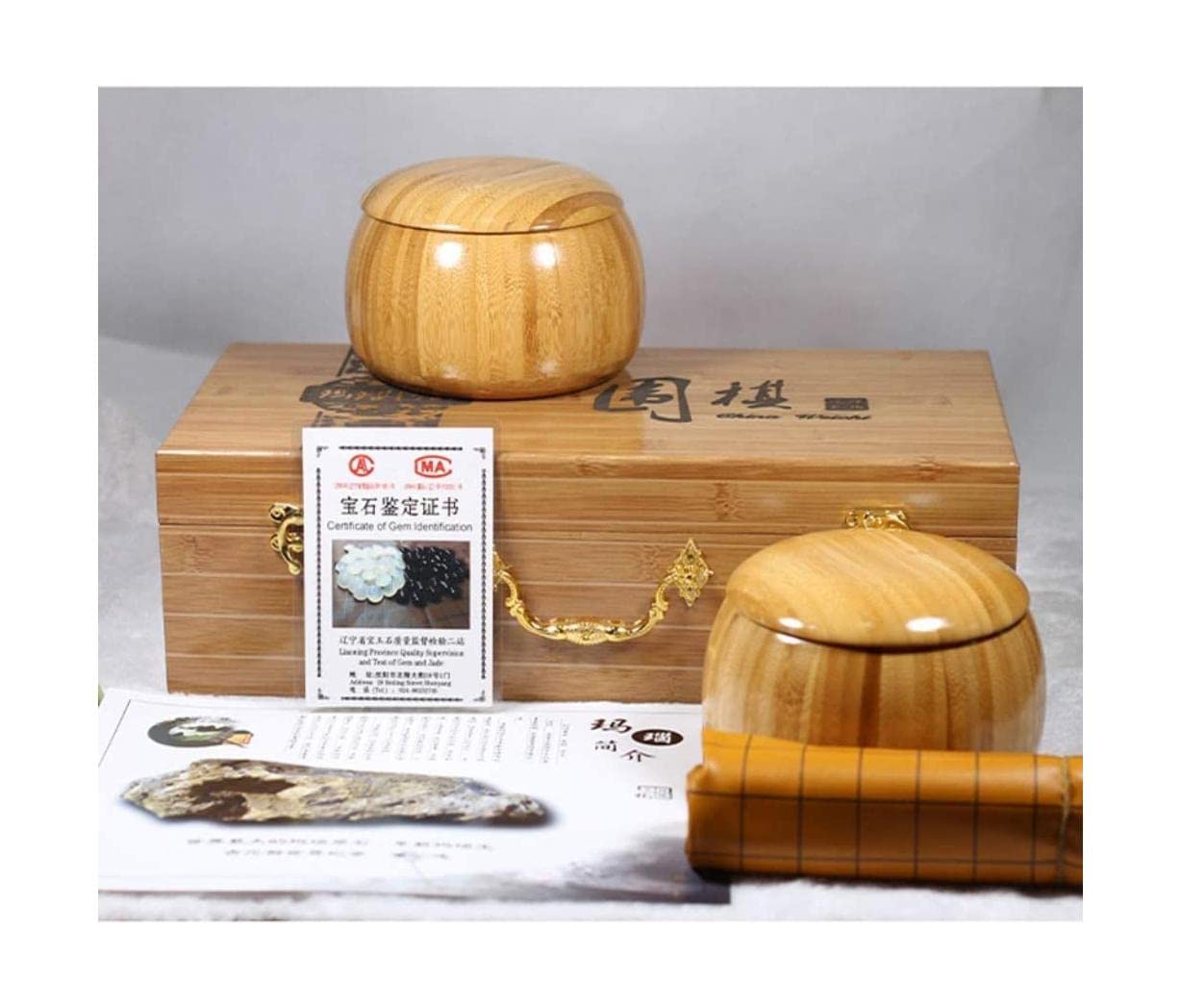 Juego Weiqi Go, Tablero de Caja de Regalo Piedras de melamina convexas Individuales y Juego de Cuencos, Juego de Mesa de Estrategia clásico