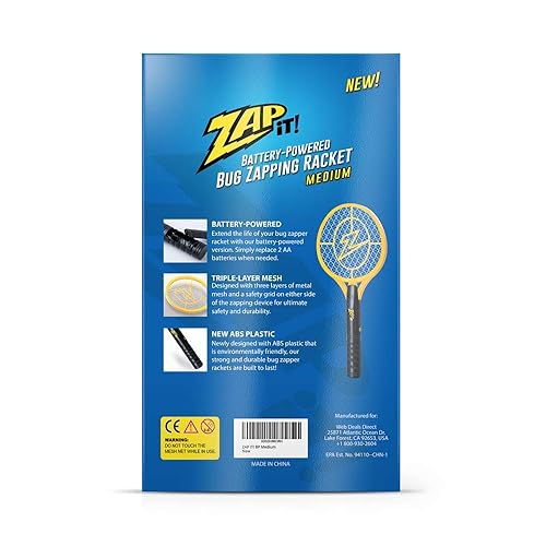 Miniatura 7 de ZAP IT! Bug Zapper - Mosquitera con batería (2 x AA), matamoscas y antiinsectos - 4000 V - Seguro al tacto (padre)
