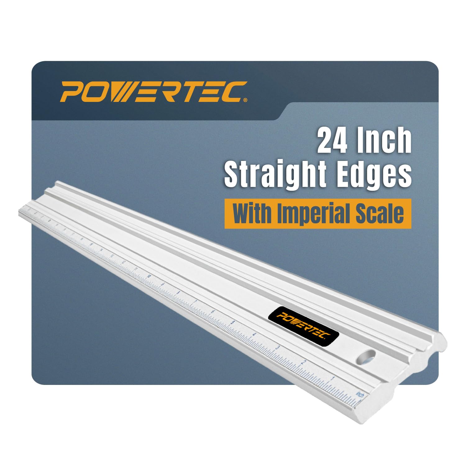 POWERTEC 24 Inch Machinist Aluminum Straight Edges, with .001'' Tolerance for Checking Surface Warp, Marking/Scribing Lines - Used w/Feeler Gauges for Automotive Repairs, Cylinder Head Checks (71227)