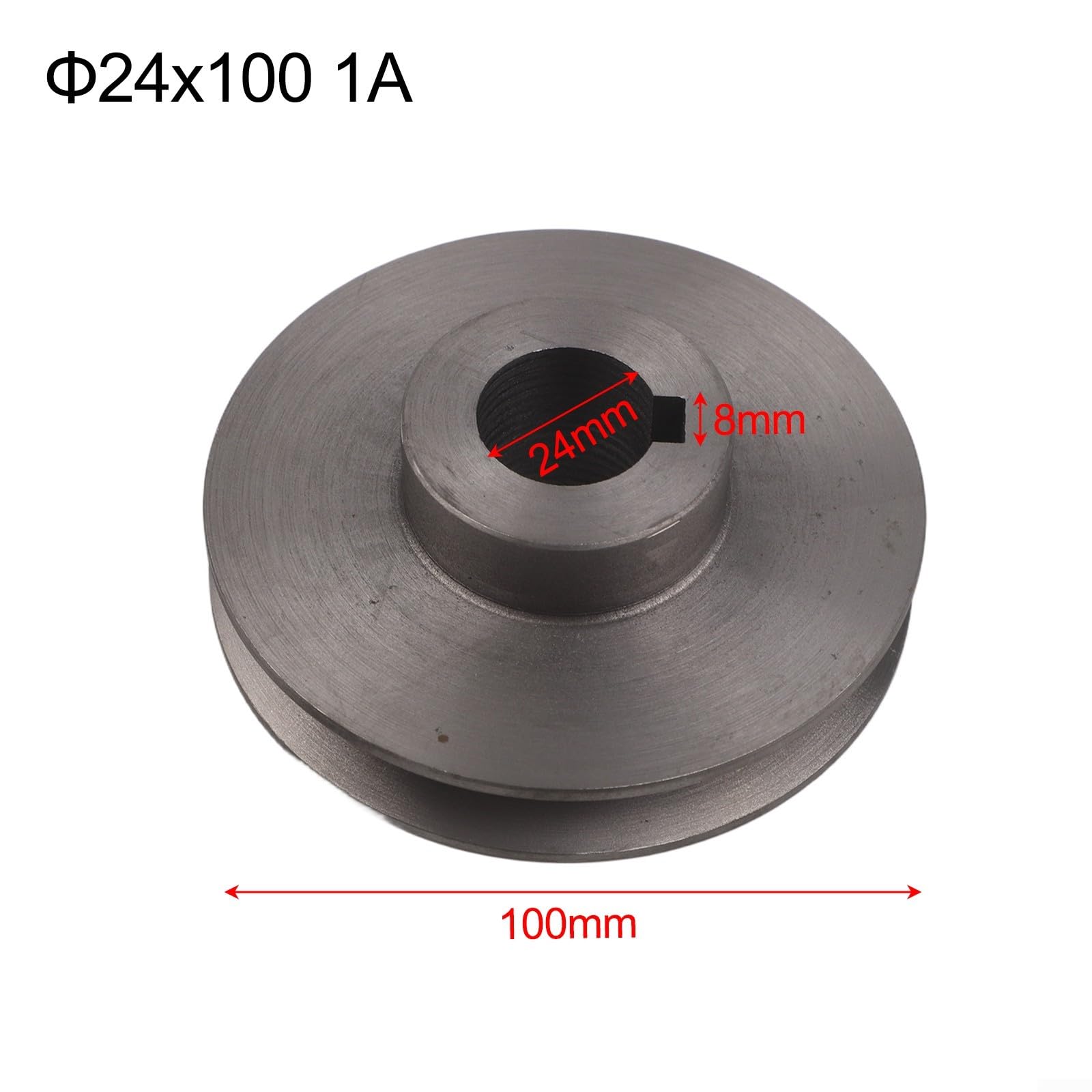 Polea de transmisión de hierro fundido, una ranura, correa trapezoidal, 24x100