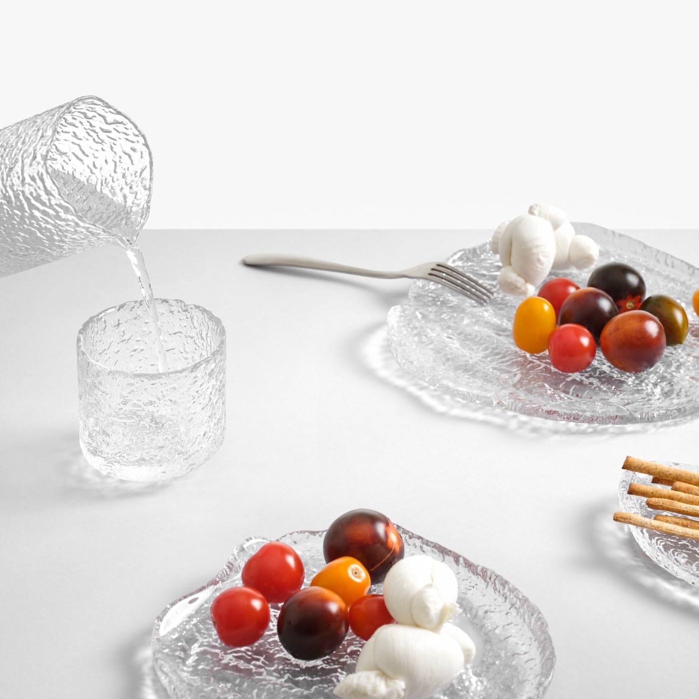 Ichendorf Milano Saladier, collection Ice, diamètre 24 cm, verre centrifugé, fini à la main