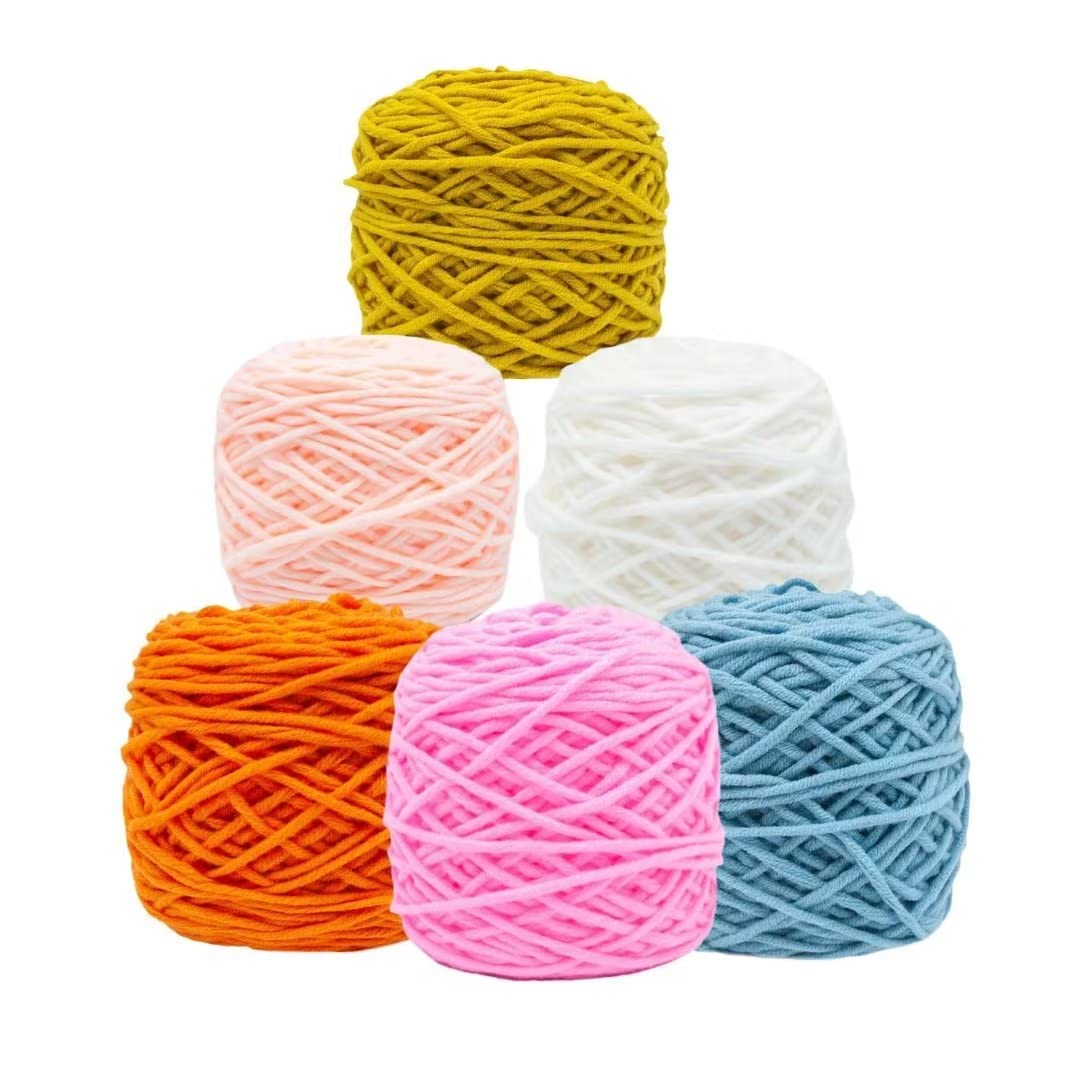 Hilo para Tejer a Crochet Hilo para hacer mechones con pistola, hilo para hacer mechones con mezcla de algodón y poliéster, hilo para hacer alfombras, hilo para tejer o hacer crochet multicolor opcio