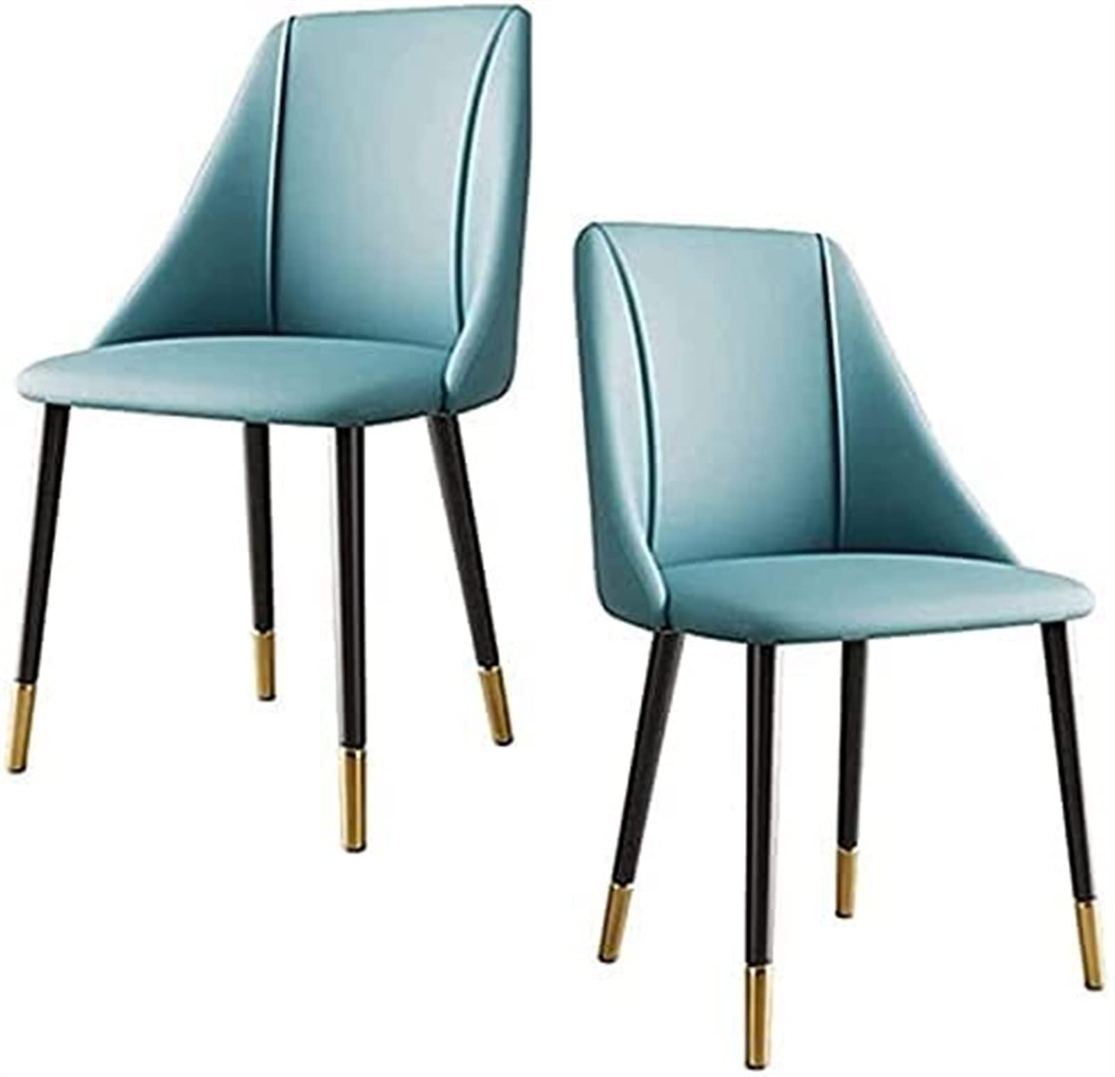 SJIALEN Modern Kitchen Chair Set of 2, Carbon Steel Frame Office Lounge Chairs Living Room Dining Room Chairs Leather Side Chair Kitchen Chair (Color : Blue, Size : 44x43x85cm)