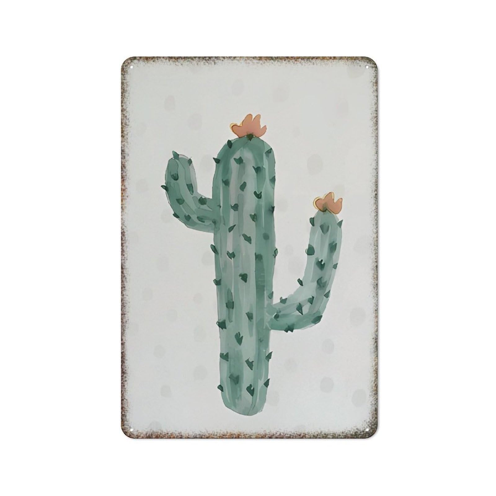 Cactus Art Print Vintage High Gloss Metal Wall Plaque Funny Novelty Decor Sign Gift for Bar Pub College Dorm Man Cave Home Horticulture Decoration 8x12 Inch
