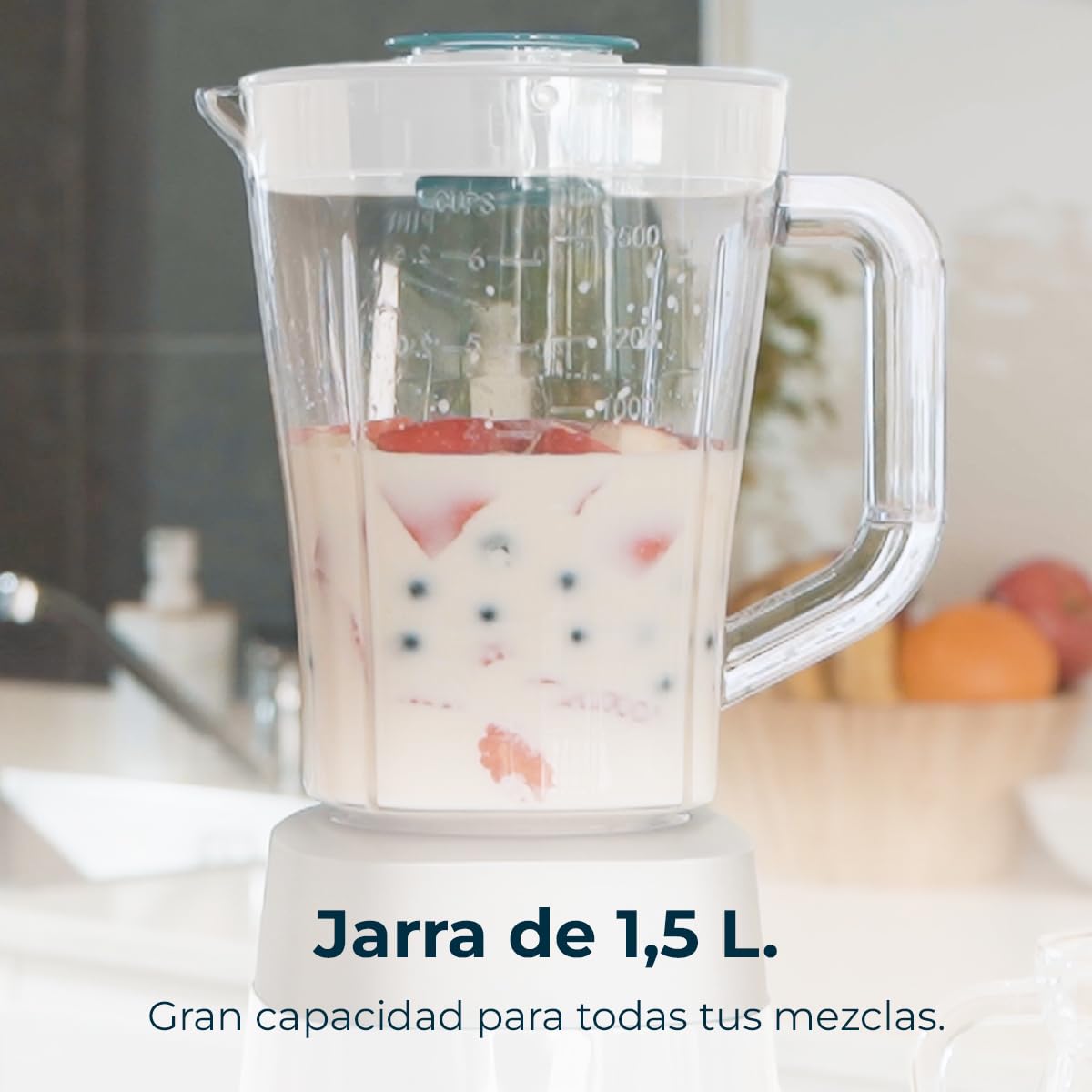 Cecotec Batidora de Vaso 1,5L Power Black Titanium 1300W 20000RPM Cuchillas Titanio 2 Velocidades Función Pulse