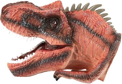 ENMMRLA Marionetas de mano de dinosaurio para niños, de goma, tiranosaurio, alosaurio, bariónix, marionetas de mano para niños, regalo de fiesta