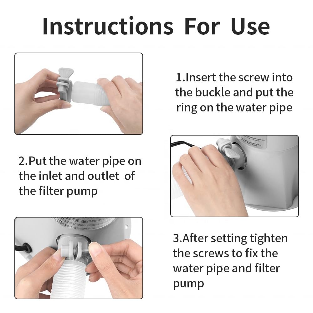 Pompa Filtro per Piscina Fuori Terra 300 Gal/H, Pompa dell'Acqua di circolazione a Cartuccia da 15 W per la Pulizia della con Telaio Facile da Pulire