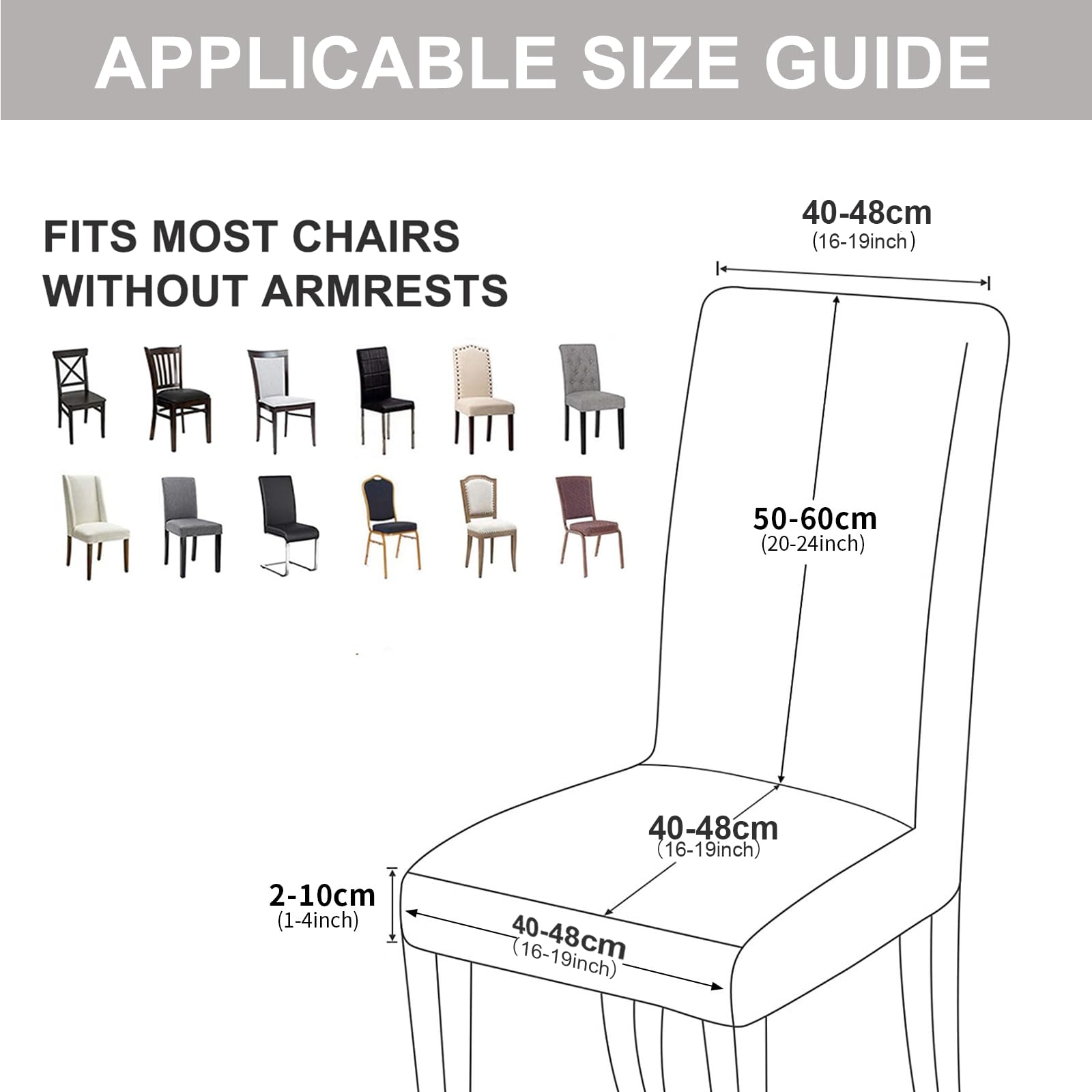 Alishomtll Dining Chair Covers Set of 4, Faux Suede Universal Stretch Chair Slipcovers - Image 3