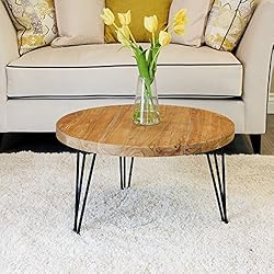 WELLAND Reclaimed Old Elm Coffee Table 27.5"x27.5"x16" H Accent Vintage