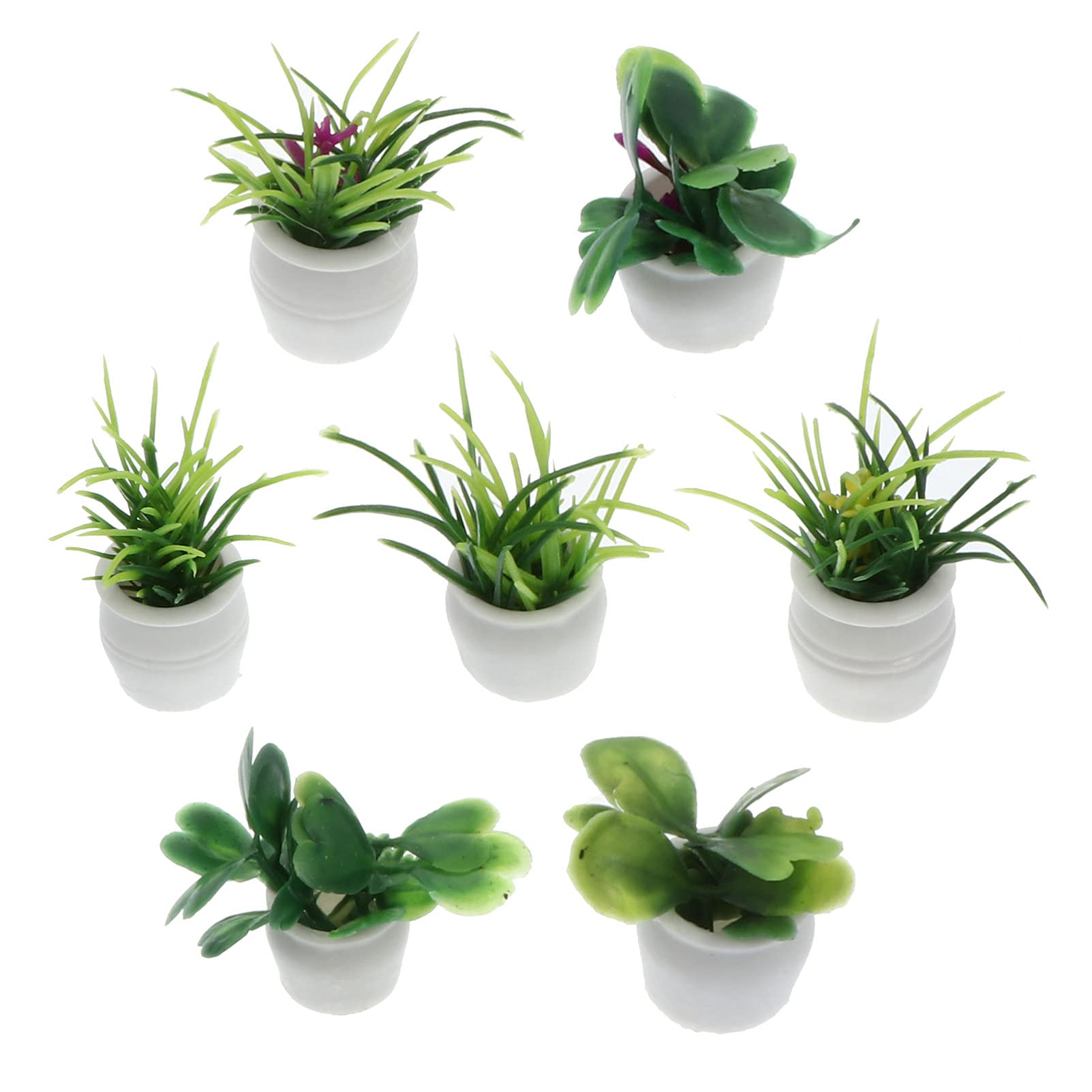 TOYANDONA 7pcs Mini Bonsai Artificial Potted Plant Mini Dollhouse Plant Miniature Decorative Faux Succulents Dollhouse Fairy Garden Decoration Ornaments