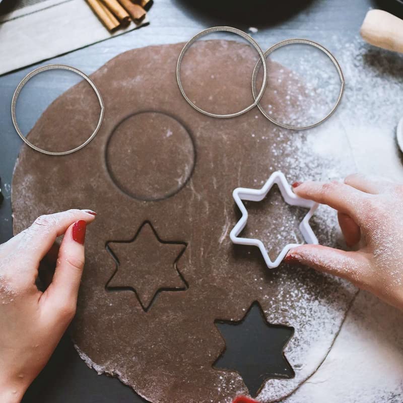 Jkjhbhged 10Pcs 4.5cm Round Stainless Perforated Seamless Tart Ring Quiche Ring Tart Pan Pie Tart Ring with Hole Tart Ring