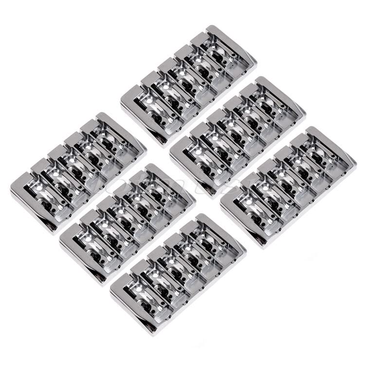6pcs Guitar Bass Fixed Bridge 111mm 5 String Chrome Plated 19mm String Spacing