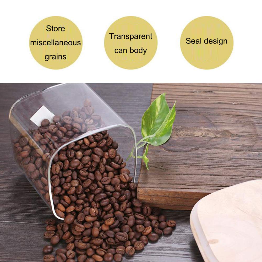 Botes de Cristal con Tapa - Conjunto de 3, Tarro de Cristal Sellado Recipiente Hermético Transparente Envase para Pasta, Conservas, Café, Alimentos, Transparent