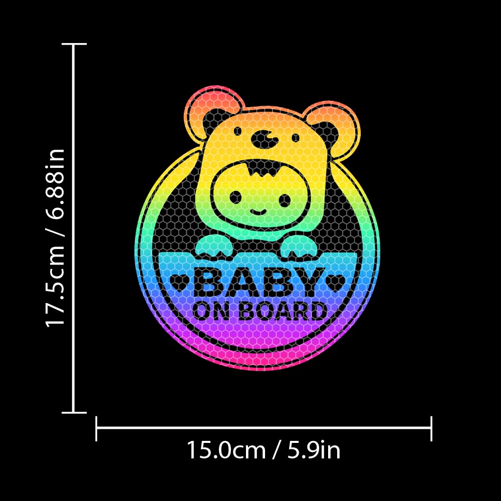 Calcomanía reflectante de alta intensidad con diseño de koalas bebé a bordo para automóvil, calcomanías de advertencia para ventana de coche, 6 x 7 pulgadas (A-personalizable)