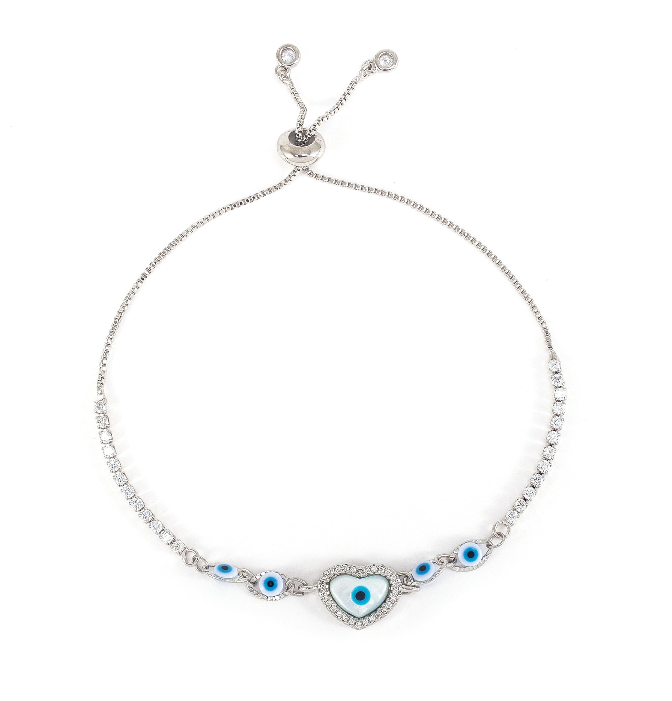 GenericEvil Eye Bracelet Blue Bead Shell Evil Eye Jewelry Wealth Talisman Bracelet Protection and Blessing Female Evil Eye Jewelry Link Bracelet Talisman Female Girl