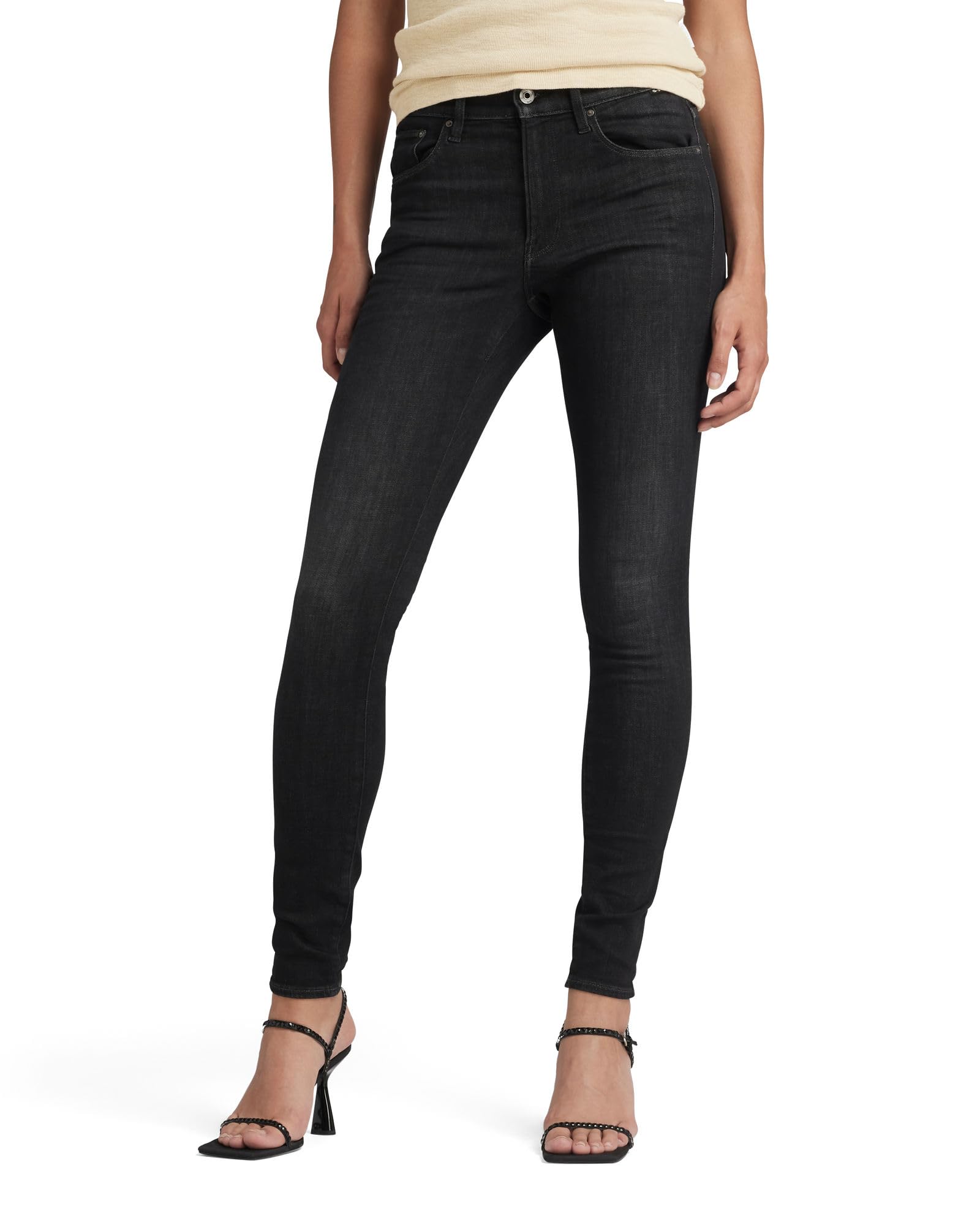 G-STAR RAW Women's 3301 High Skinny Jeans, Black (worn in coal D05175-A634-B179), 29W / 28L