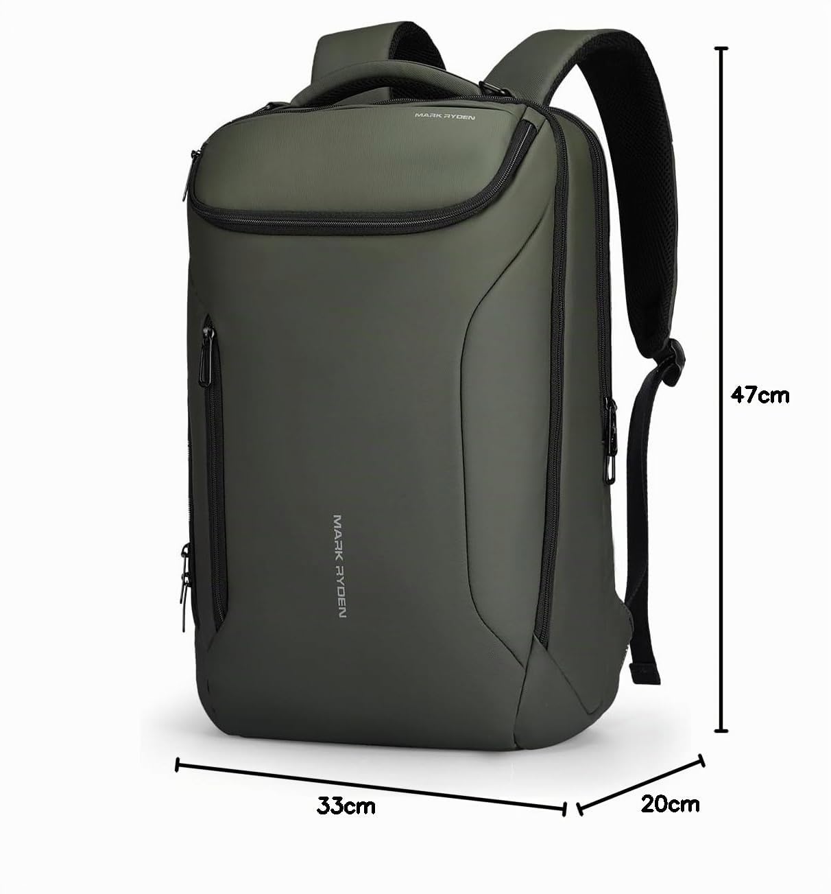 MARK RYDEN Sac à dos pour ordinateur portable de grande capacité avec USB 17,3"/15,6 pouces pour hommes Sac à dos multifonction antivol Sac à dos pour le travail