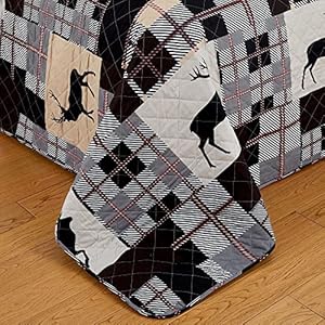Market & Place 2 Piece Reversible Quilt Set with Sham | All-Season Soft & Lightweight Bedspread | Rustic Lodge Cabin Plaid Patchwork Design | Everest Collection (Twin, Grey/Taupe) Market Place 2 Piece Reversible Quilt Set with Sham All Season Soft Lightweight Bedspread Rustic Lodge Cabin Plaid Patchwork Design Everest Collection Twin GreyTaupe
