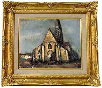 Amazon.co.jp: 世界の名画 佐伯 祐三 パリの教会 ジクレーキャンバス