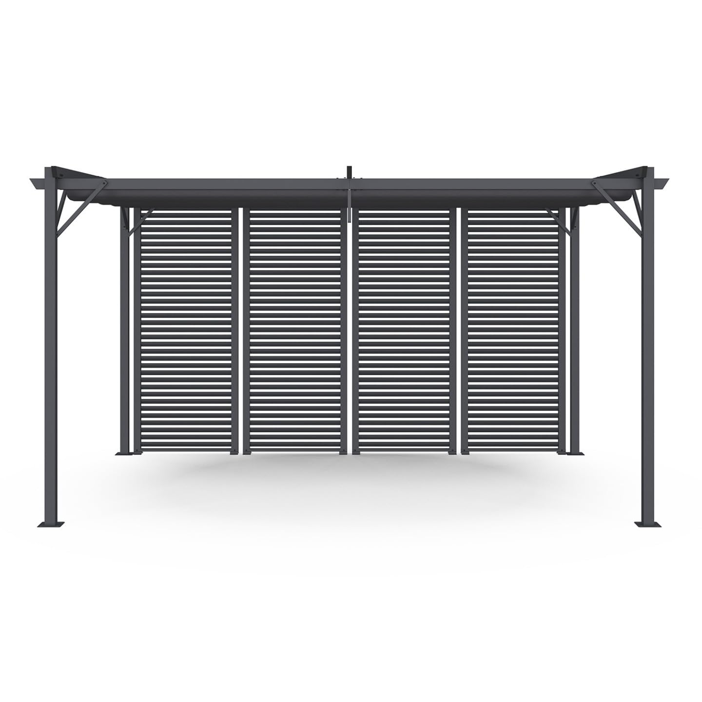 IDMarket - Lot de 2 persiennes pour pergola pans modulables Gris Anthracite