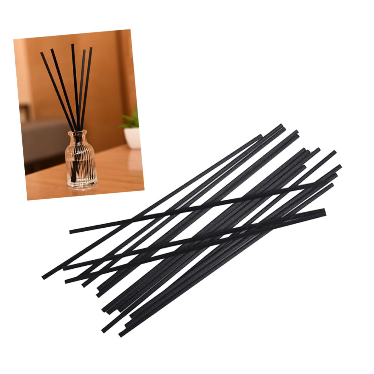 ABOOFAN 50pcs Black Diffuser Sticks Premium Fiber Rods for Home Fragrance Diameter Replacement for Diffuser Accessories Scent