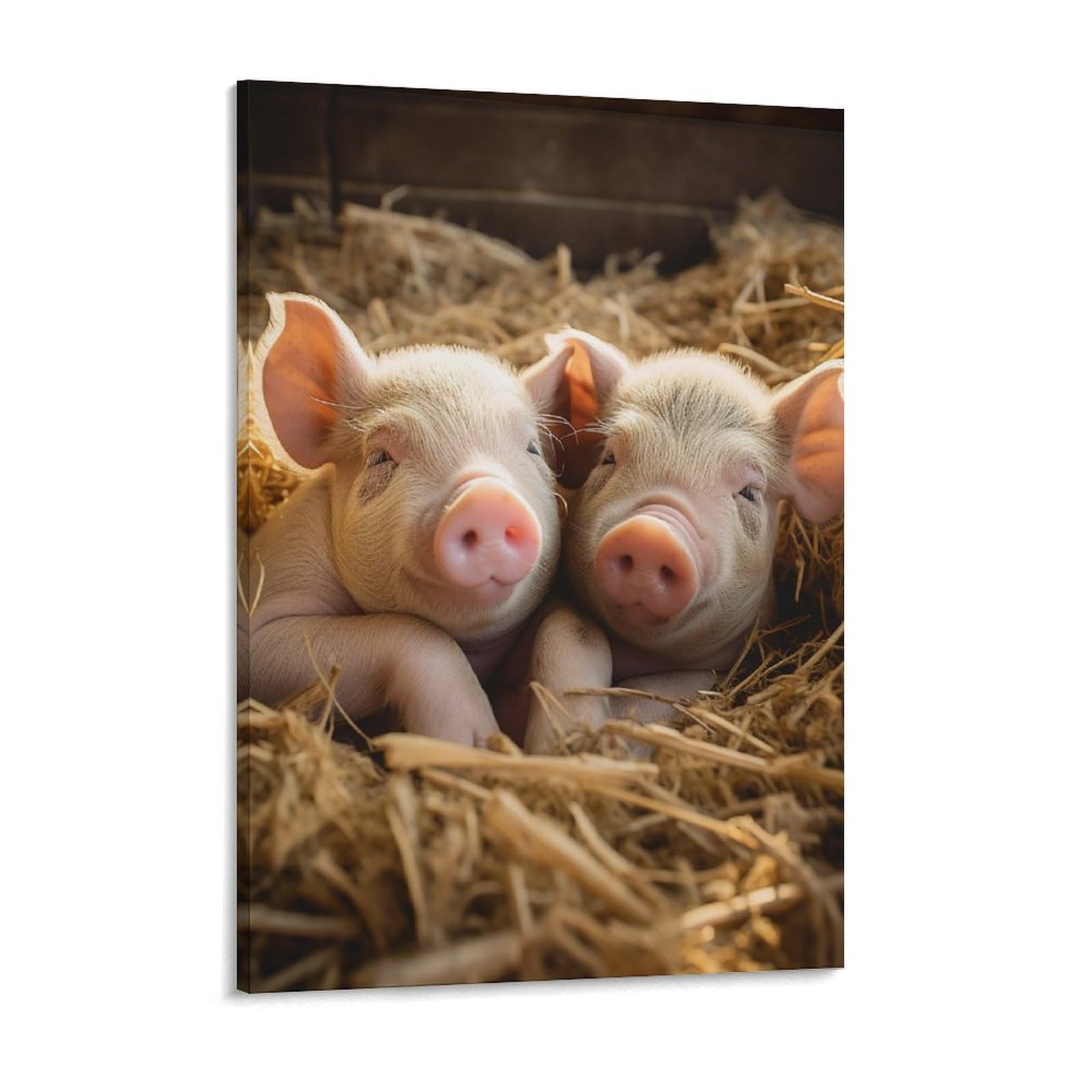 NTVOWPZO Pigs Canvas Wall Art for Bedroom 12x16inch Canvas Prints Artwork for Walls Modern Picture Artwork Painting for Living Room Aesthetic Wall Paintings for Bathroom Kitchen Office Decor