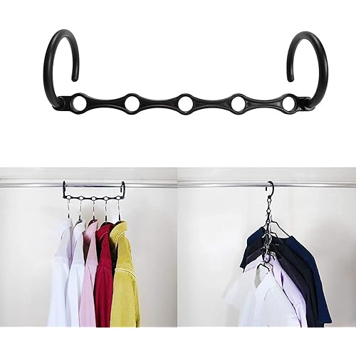 Niclogi Space Saving Hangers, Magic Hangers 10 Pack Closet Space Saver Multi Hangers Space Saving Closet Organizer(Black)